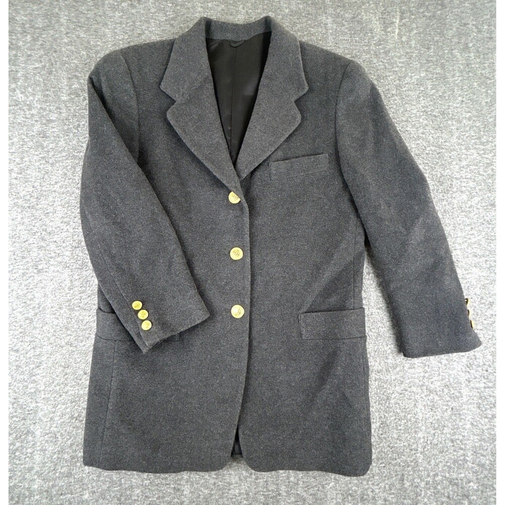 VTG 90s Ann Freedberg Mark Shale Blazer Womens Sz 6 Gray Wool Blend Made In USA